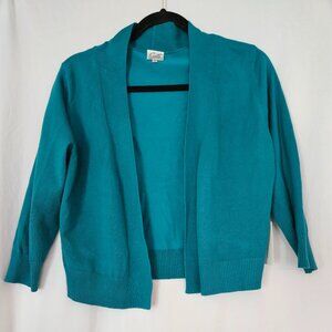 NWT Cielo Womens Shrug Cardigan Size Large Turquoise (TEAL) 3/4 Sleeve